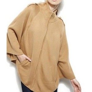Big Buddha Knit Poncho Cardigan Sz S/M GUC Full Zip Pockets Cape Sweater
